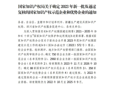 江苏坤泰机械有限公司荣获2023年国家知识产权示范企业称号